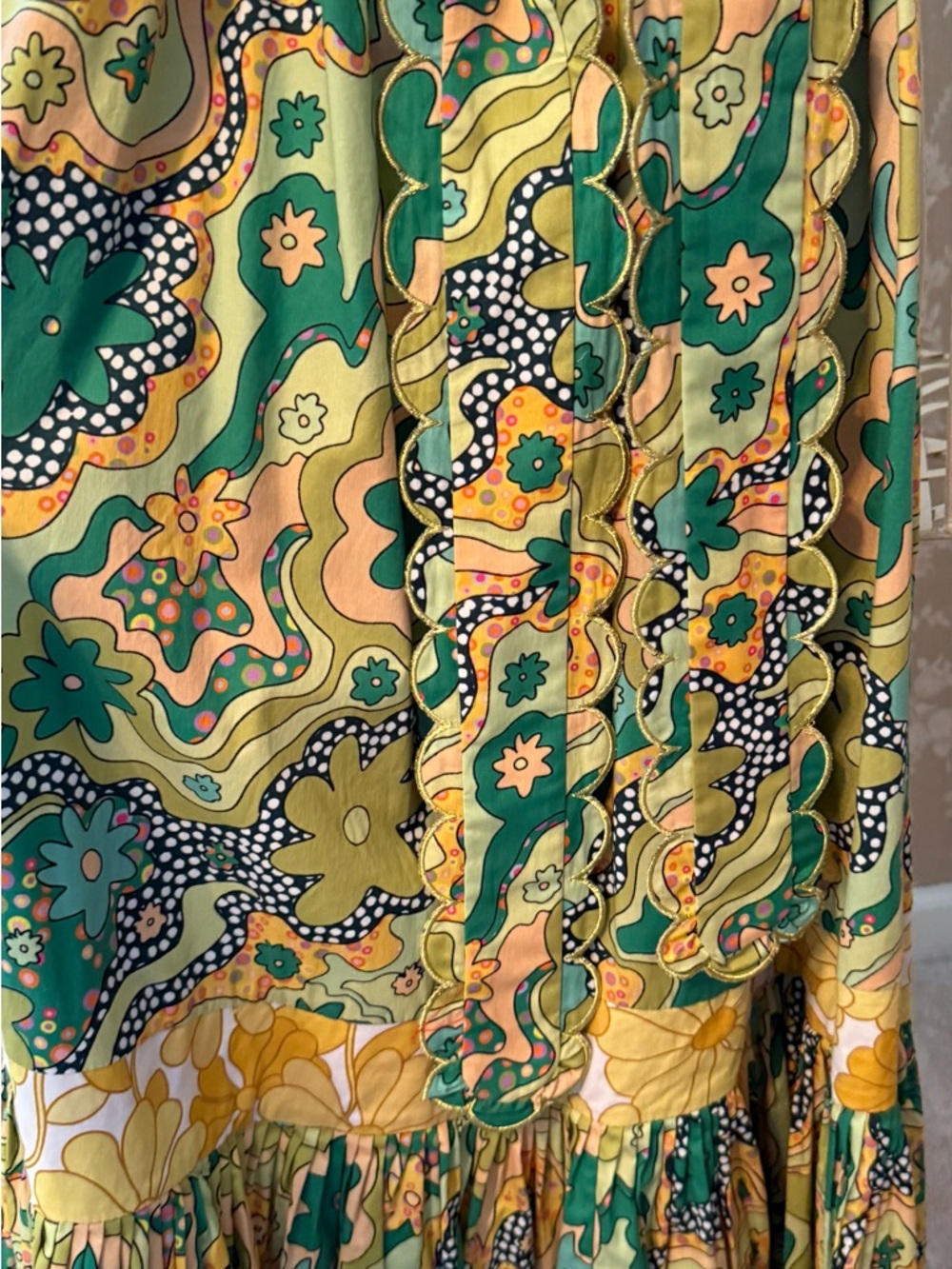Celia B. Green funky Floral Print V-Neck Midi Dress - Picture 4 of 11